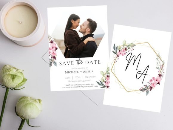 Download Floral Photo Save the Date Card Template - Save Collection
