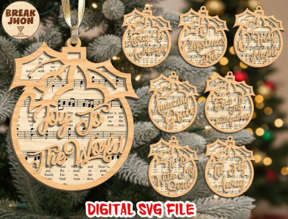 Download Holiday Laser Cut Ornaments Svg Bundle - Ornaments Collection
