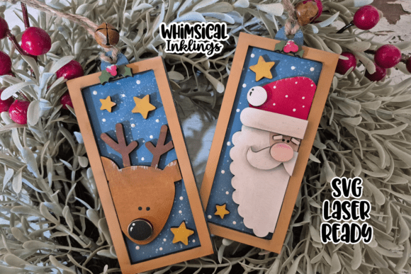 Download Santa Pals Frame Ornaments Laser SVG - Ornaments Collection