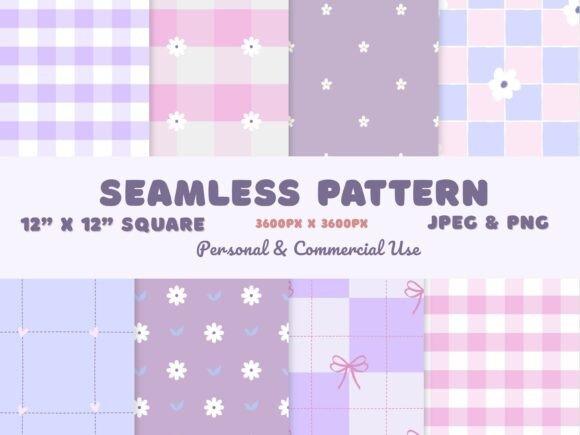 Download Purple Pink Seamless Pattern Flower Bow - Ink Collection