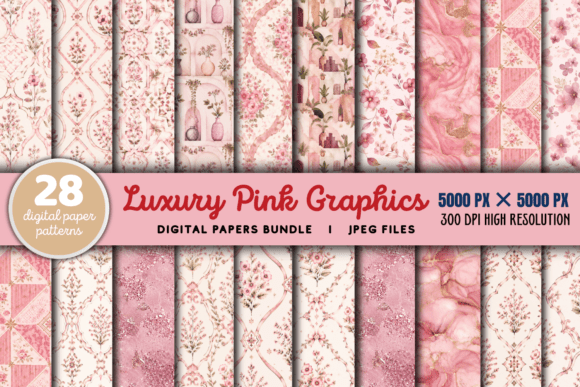 Download Luxury Pink Digital Paper Bundle - Ink Collection