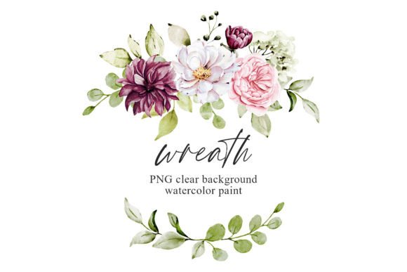 Download Wreath, Pink, White Watercolor Flowers - Ink Collection